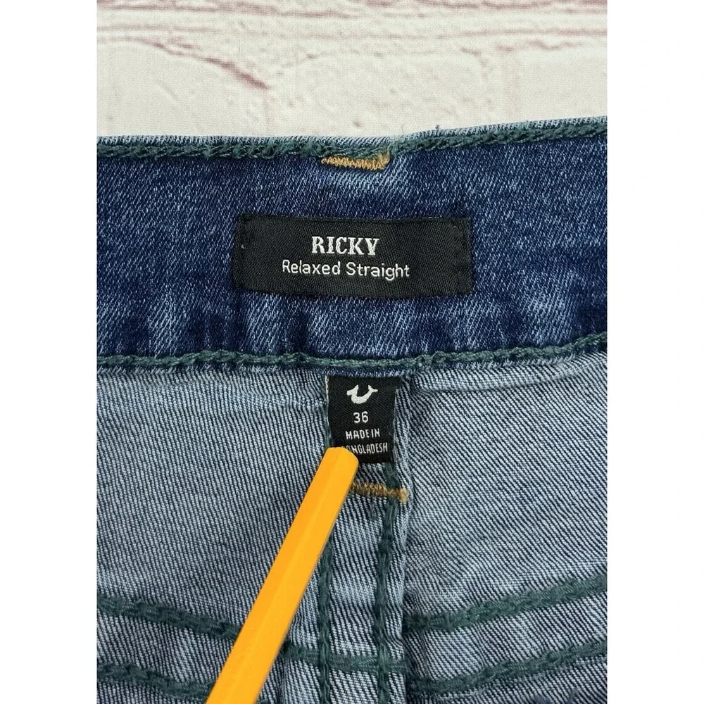 True Religion Ricky Relaxed Straight Mens Jeans - Size 36